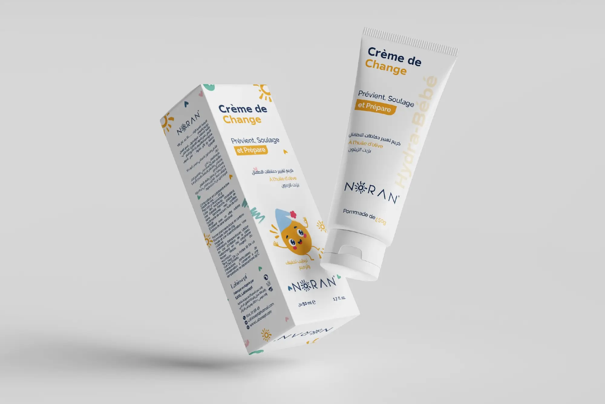 packaging creme de change bébé Noran