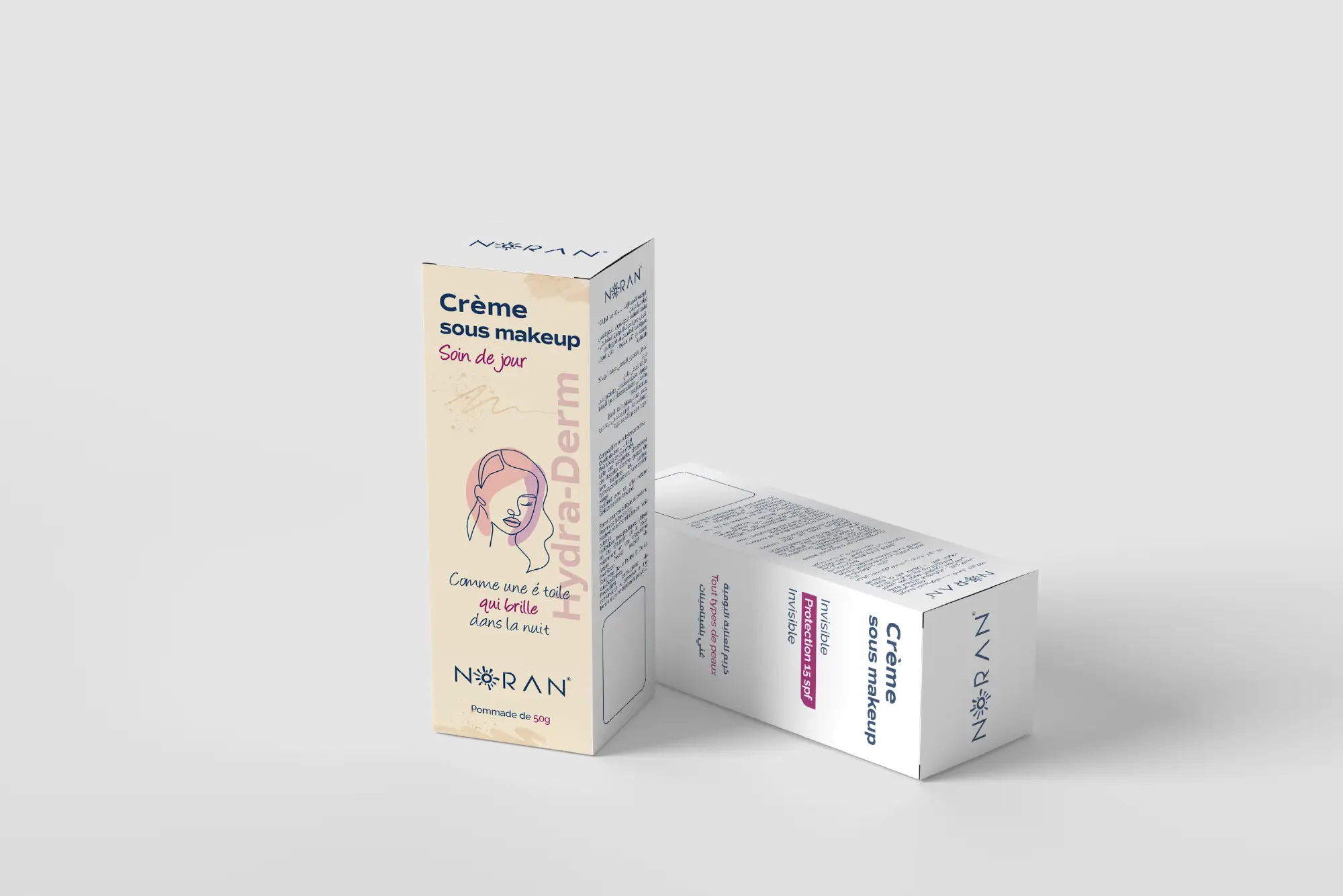 packaging créme de sous makeup Noran